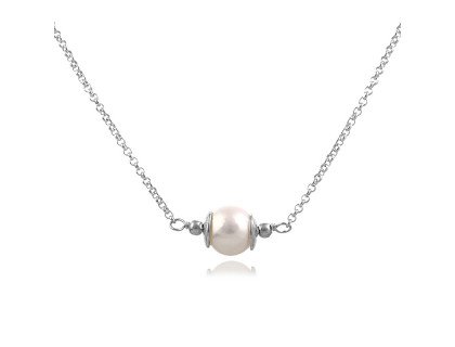 Colier din argint si perla naturala 8-9 mm,